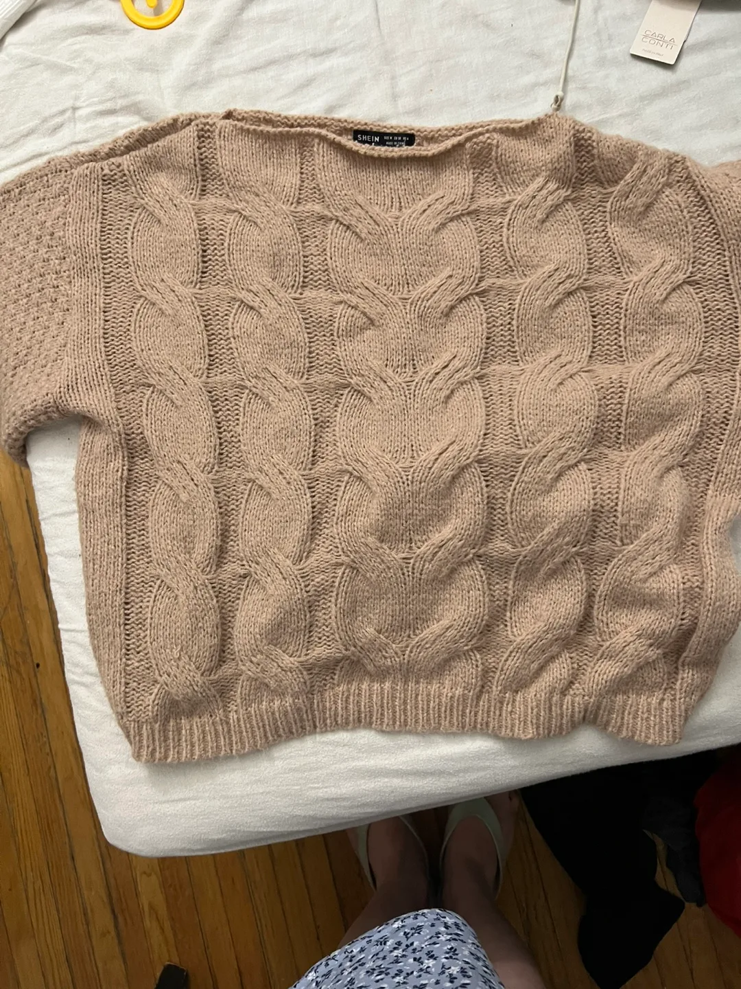 SHEIN Knit Sweater - Beige thumbnail