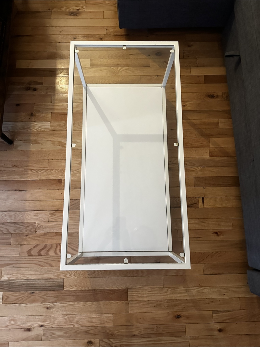 White Coffee Table with Glass Top - photo 2