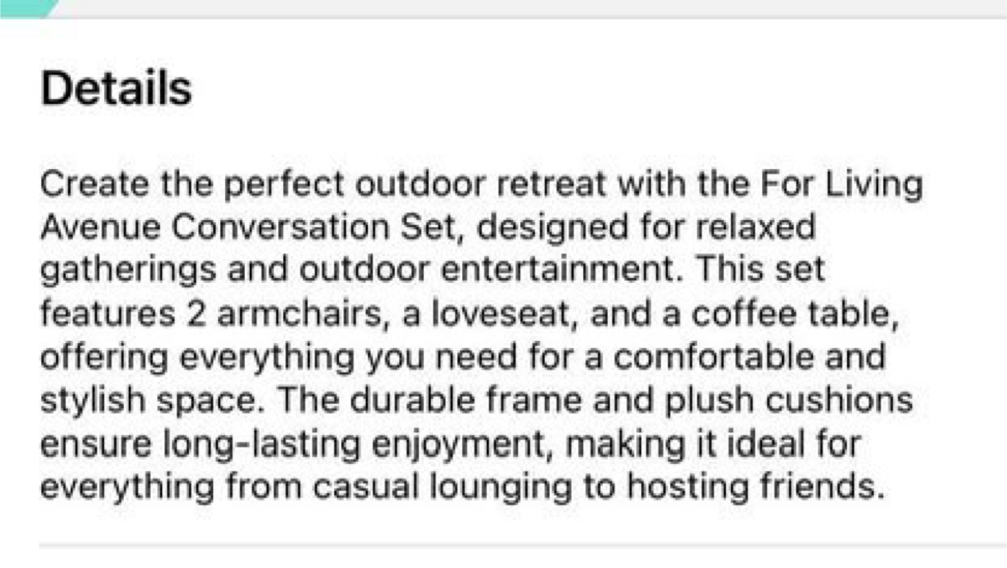 For Living Avenue Conversation Set - Outdoor Furniture - photo 2