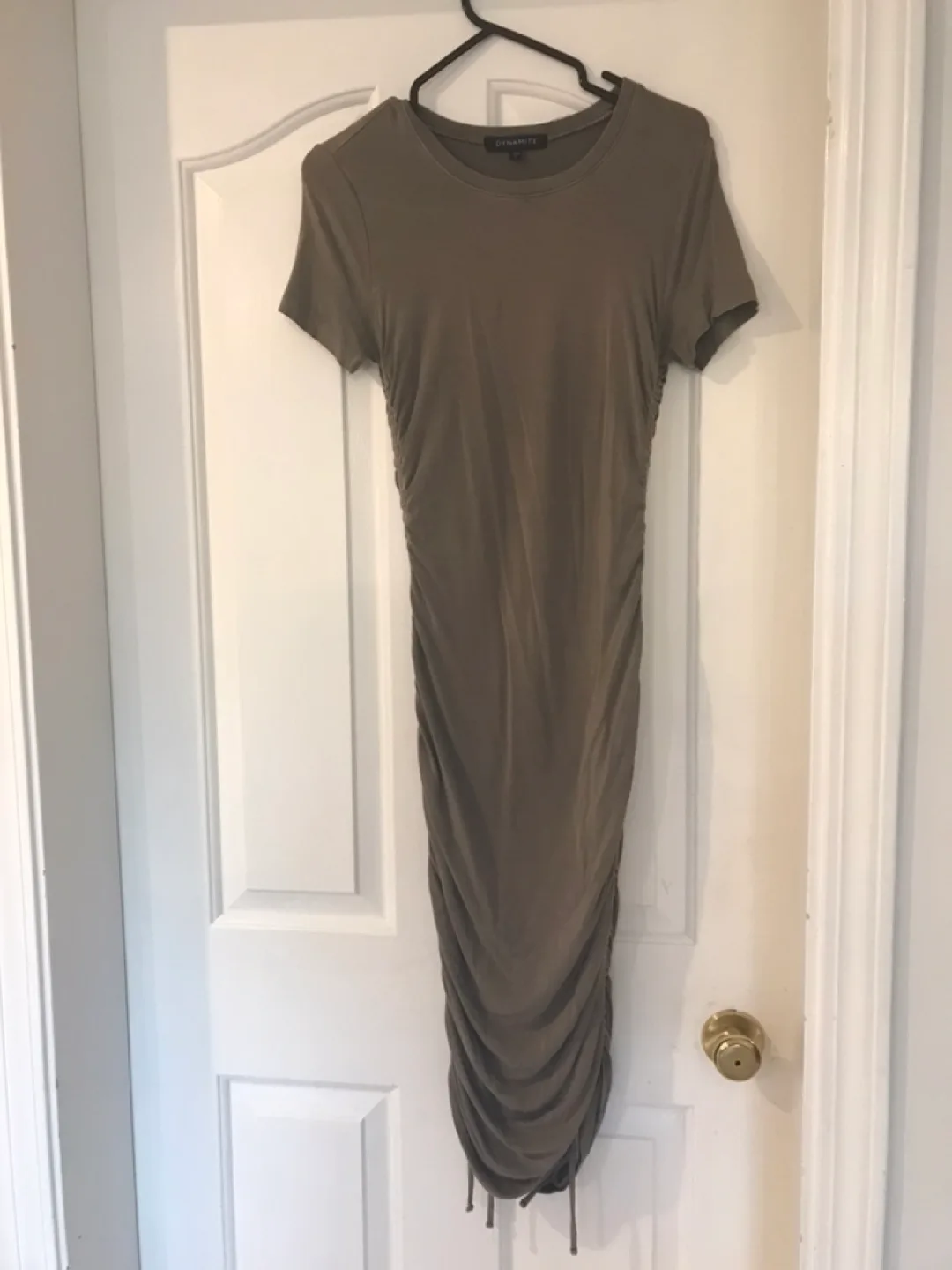 Dynamite Ruched Dress olive colour - Size XS thumbnail