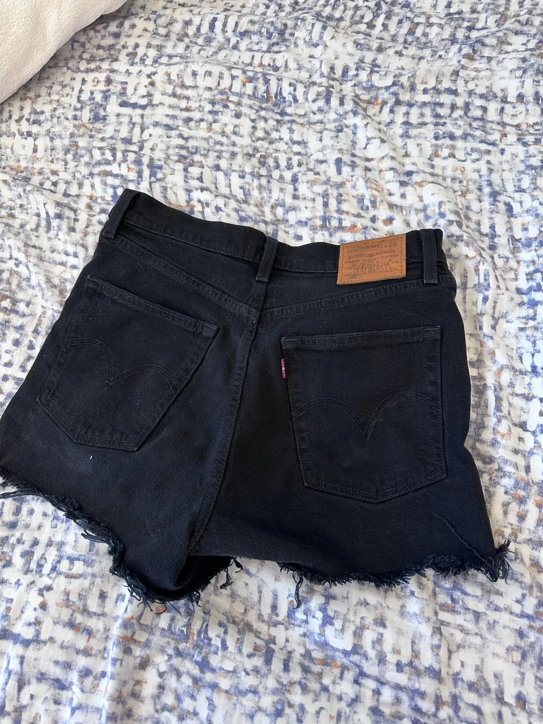 Levi's Black Denim Shorts, Size 27 image indicator(2)