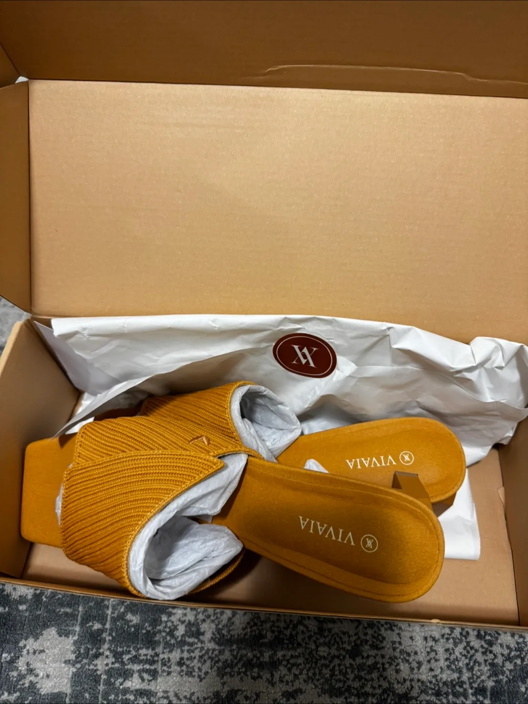 VIVAIA Jade Ginger Yellow Mules thumbnail
