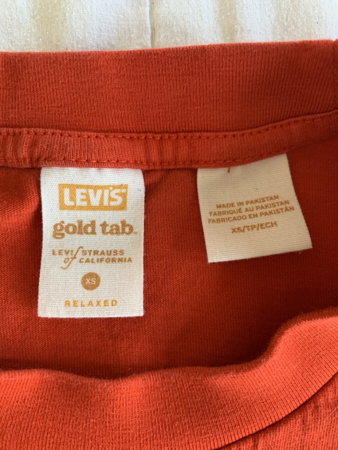 Levi's Gold Tab Tee - XS Orange