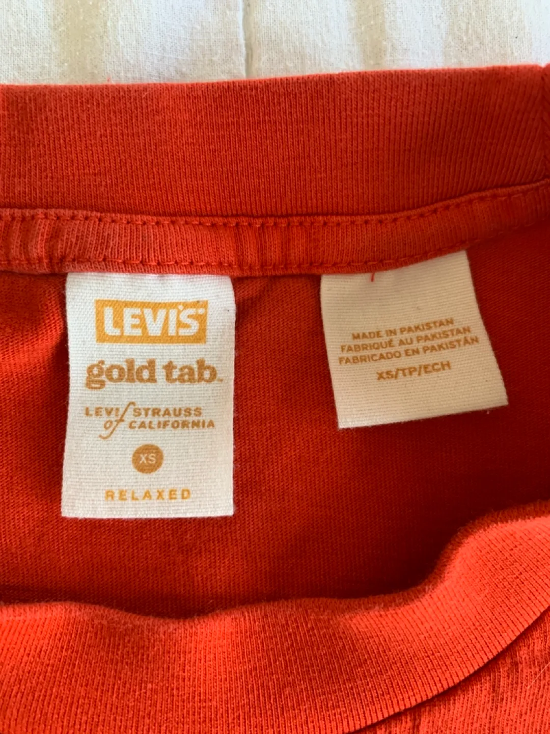 Levi's Gold Tab Tee - XS Orange thumbnail