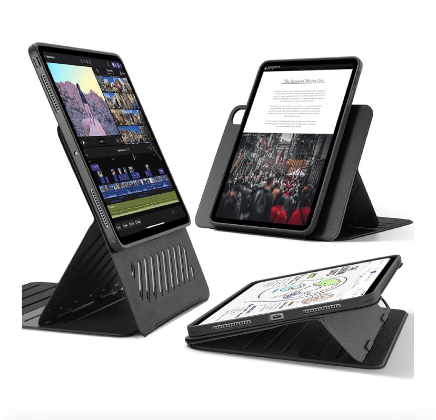 Black iPad Case with Stand