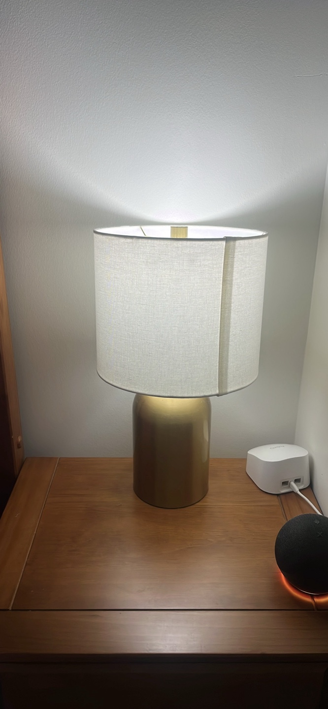 Gold Table Lamp with White Shade