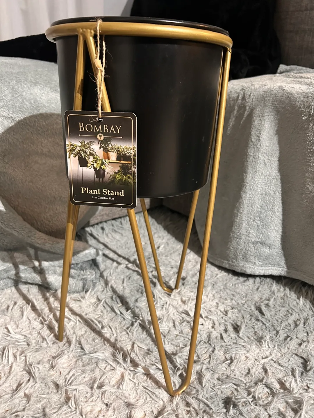 Bombay Plant Stand - Black & Gold thumbnail