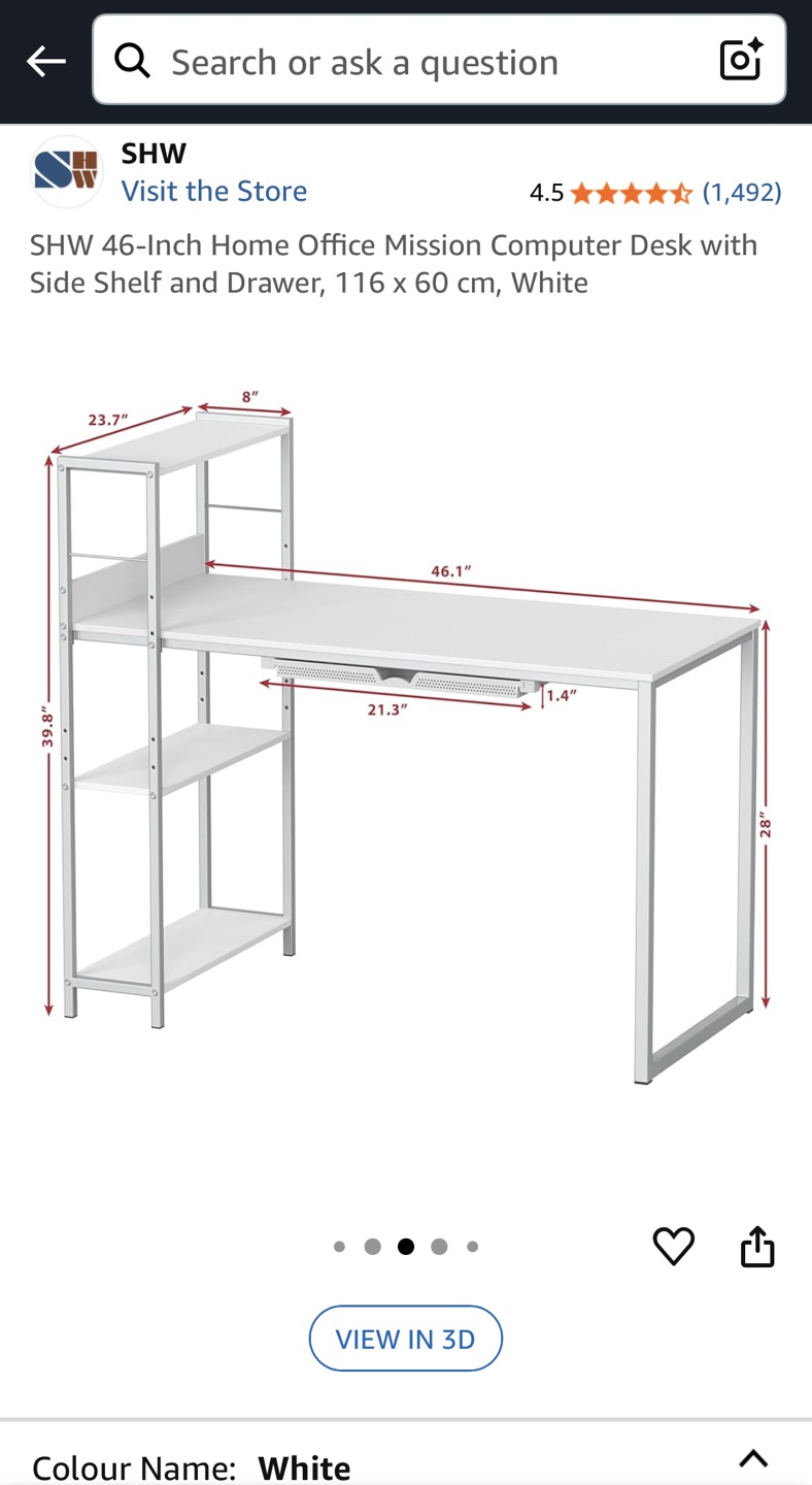 White Office Computer Desk for sale (with a free chair) - photo 2