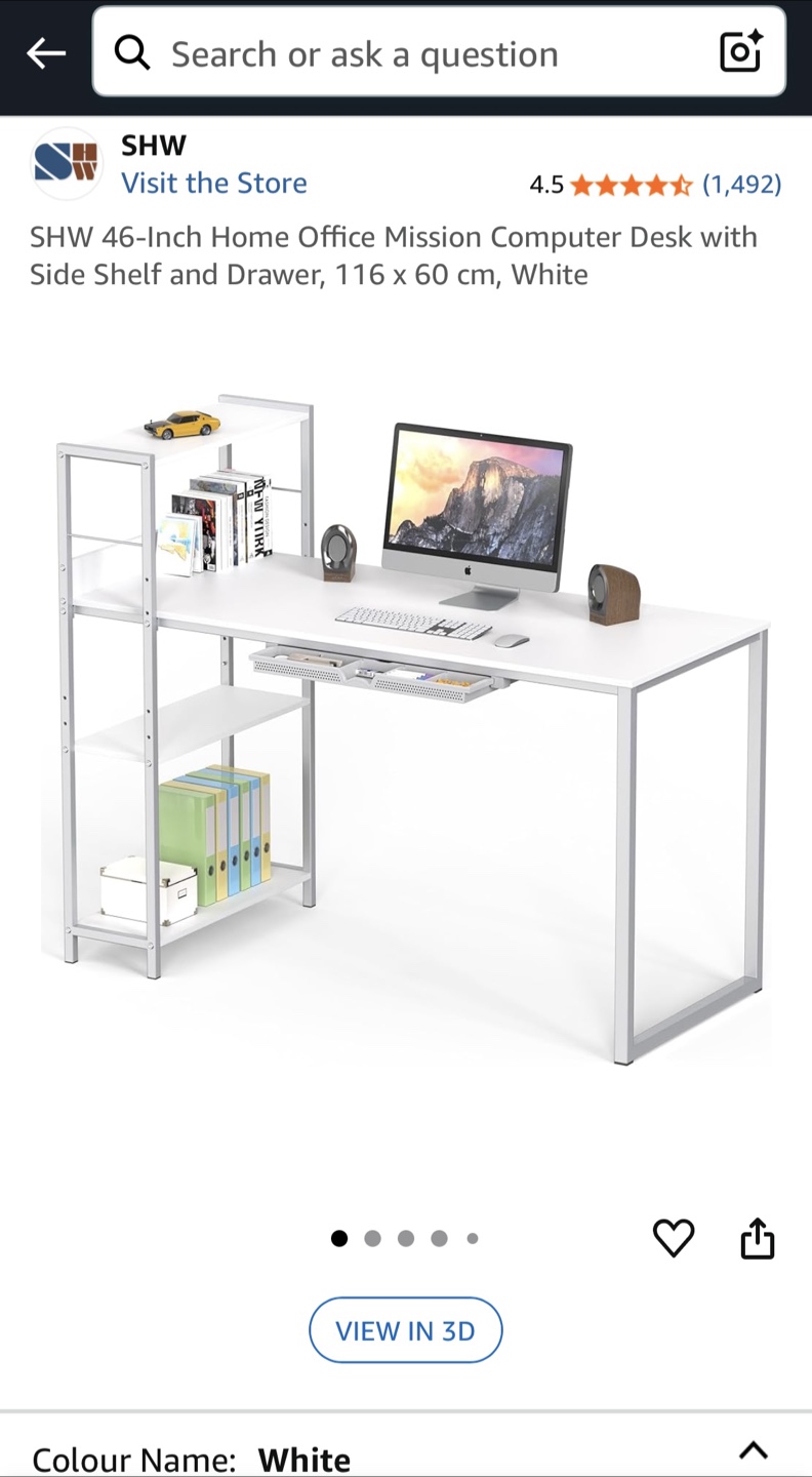 White Office Computer Desk for sale (with a free chair)