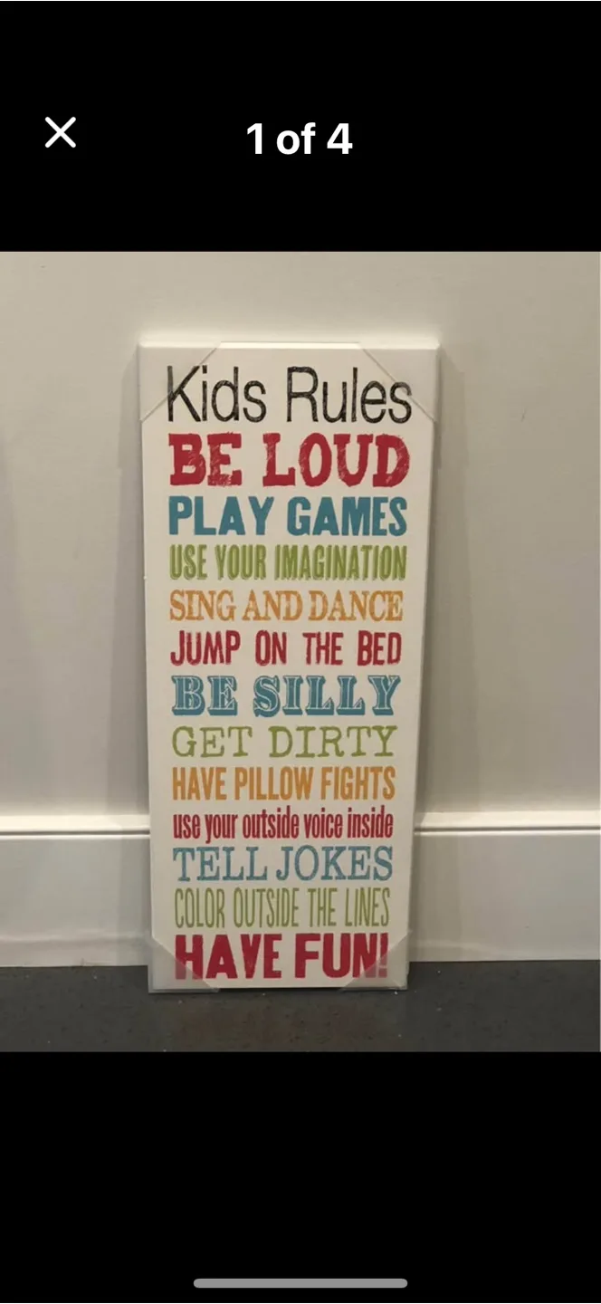 Kids Rules Wall Decor thumbnail