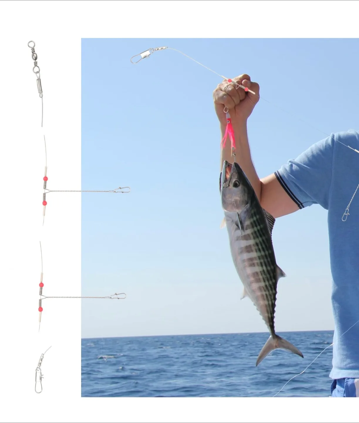 Fishing Wire Leader Trace with Swivel Snap image indicator(6)