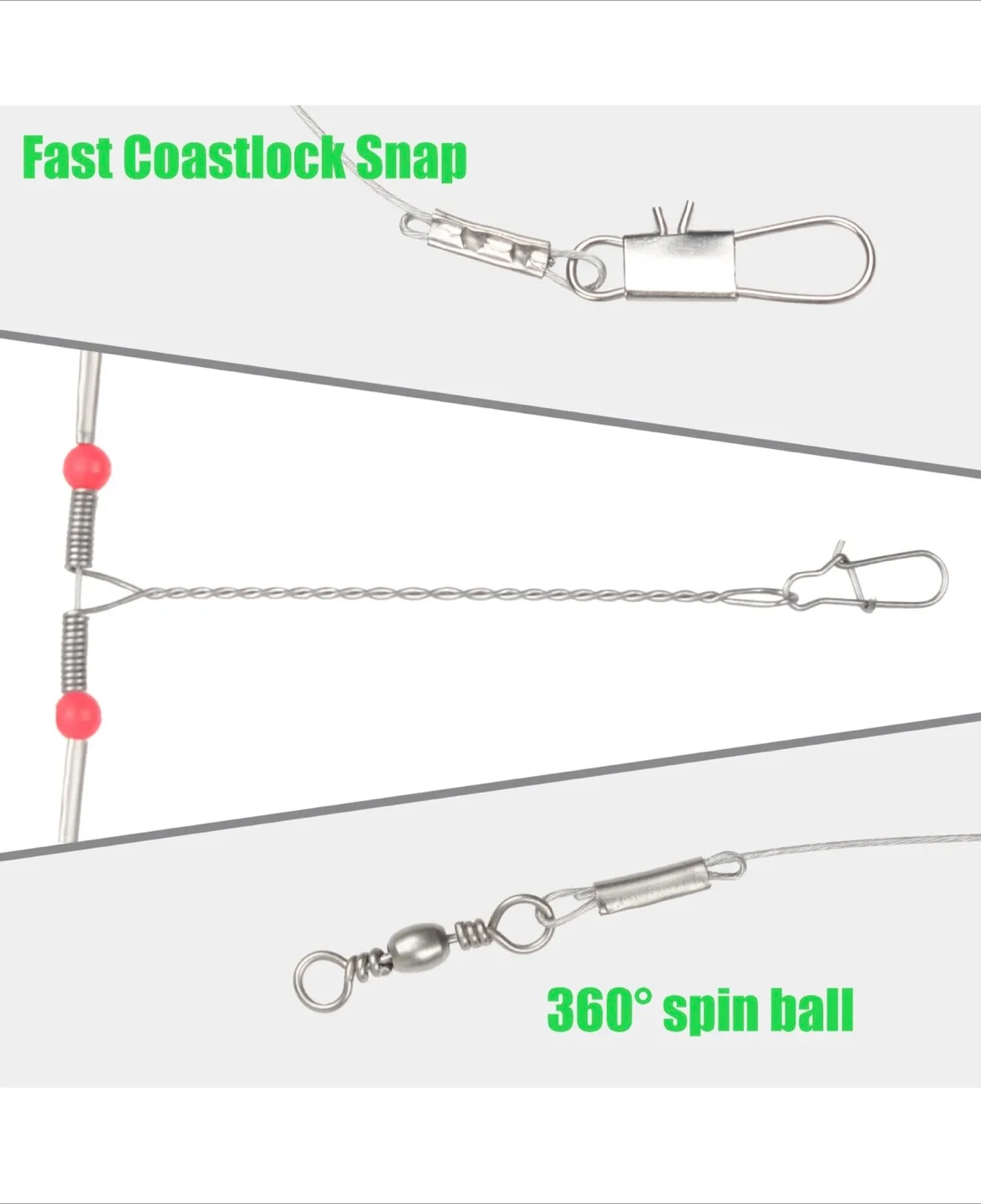 Fishing Wire Leader Trace with Swivel Snap image indicator(3)