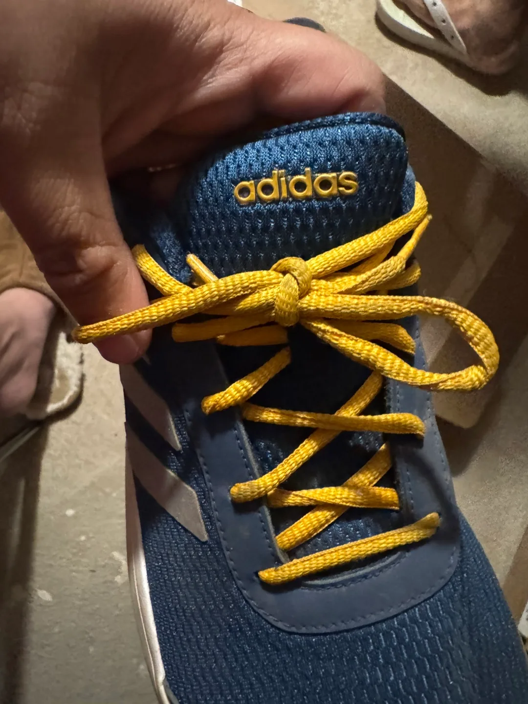 Adidas Blue & Yellow Running Shoes - Size 10.5 thumbnail