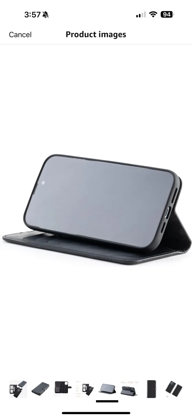 Black Leather Wallet Phone Case, iPhone 16 Pro Max image indicator(3)