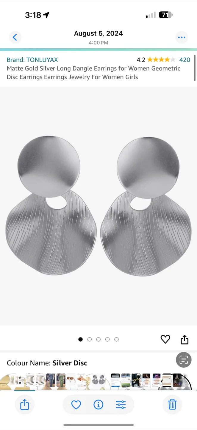 TONLUYAX Silver Disc Dangle Earrings - New thumbnail