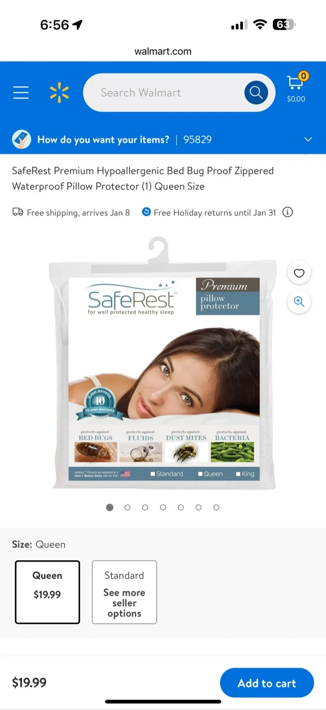 SafeRest Premium Queen Pillow Protector - New thumbnail