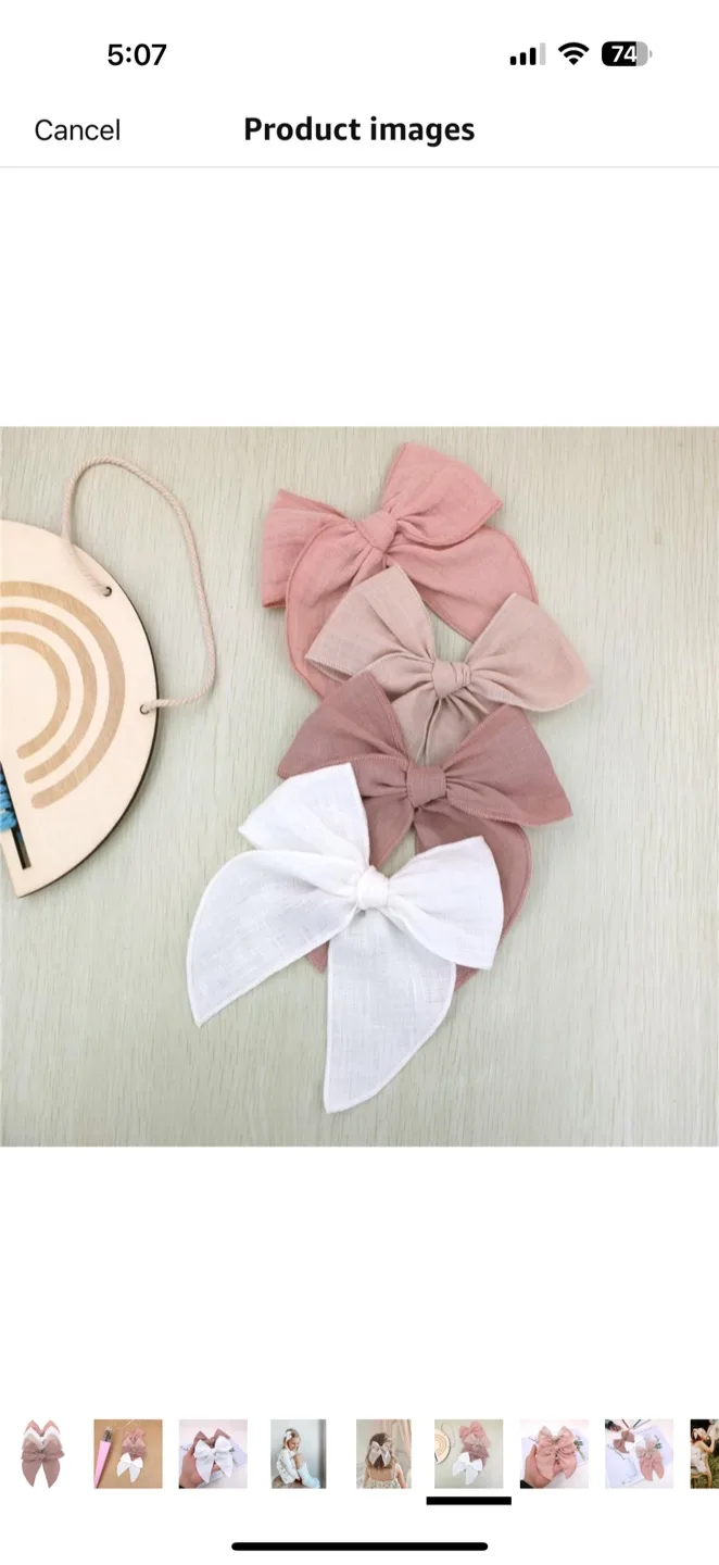Linen Hair Bows - Set of 4 image indicator(6)