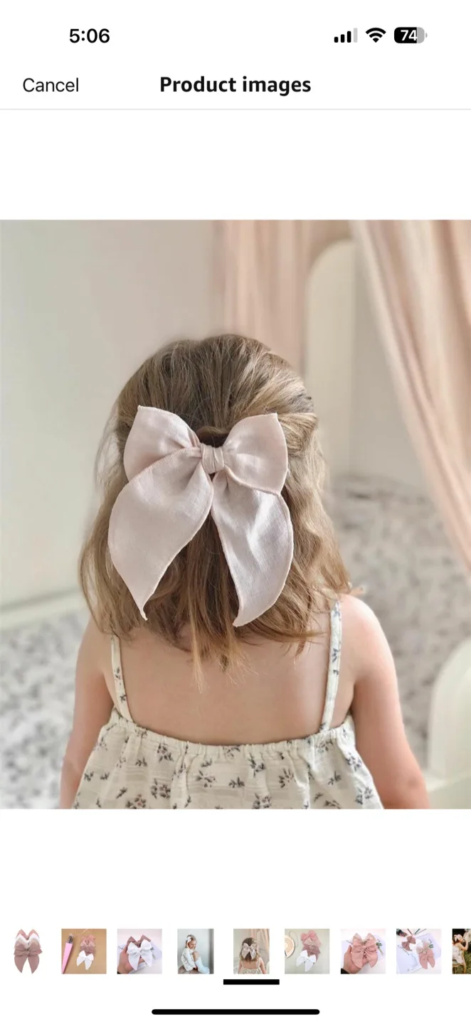 Linen Hair Bows - Set of 4 image indicator(5)