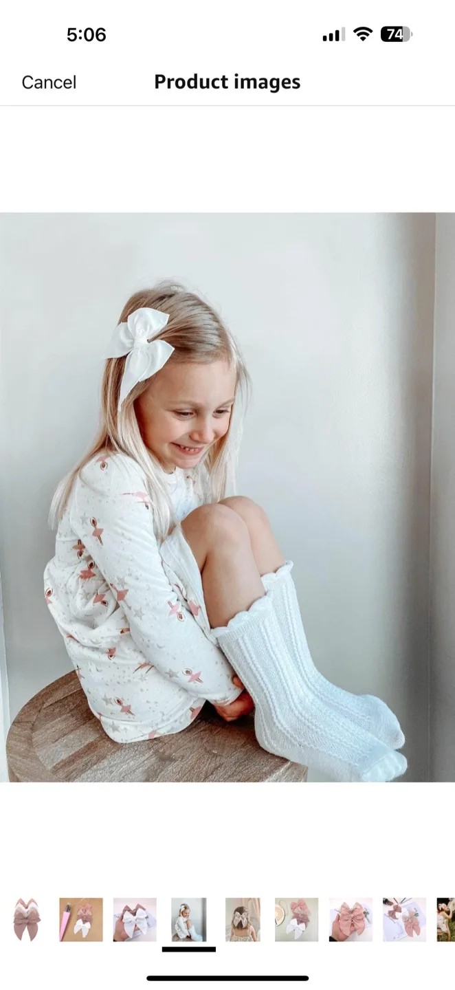 Linen Hair Bows - Set of 4 image indicator(4)