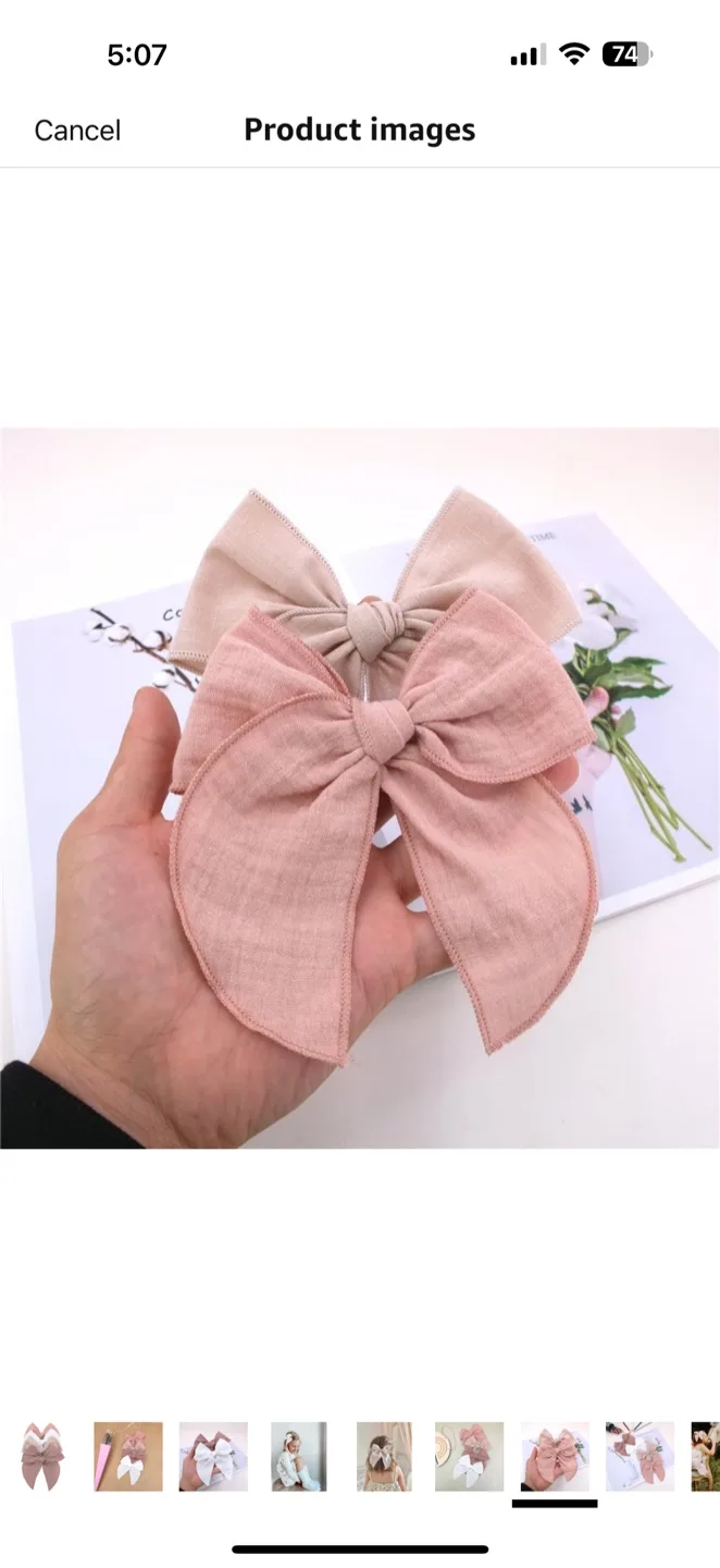 Linen Hair Bows - Set of 4 image indicator(7)