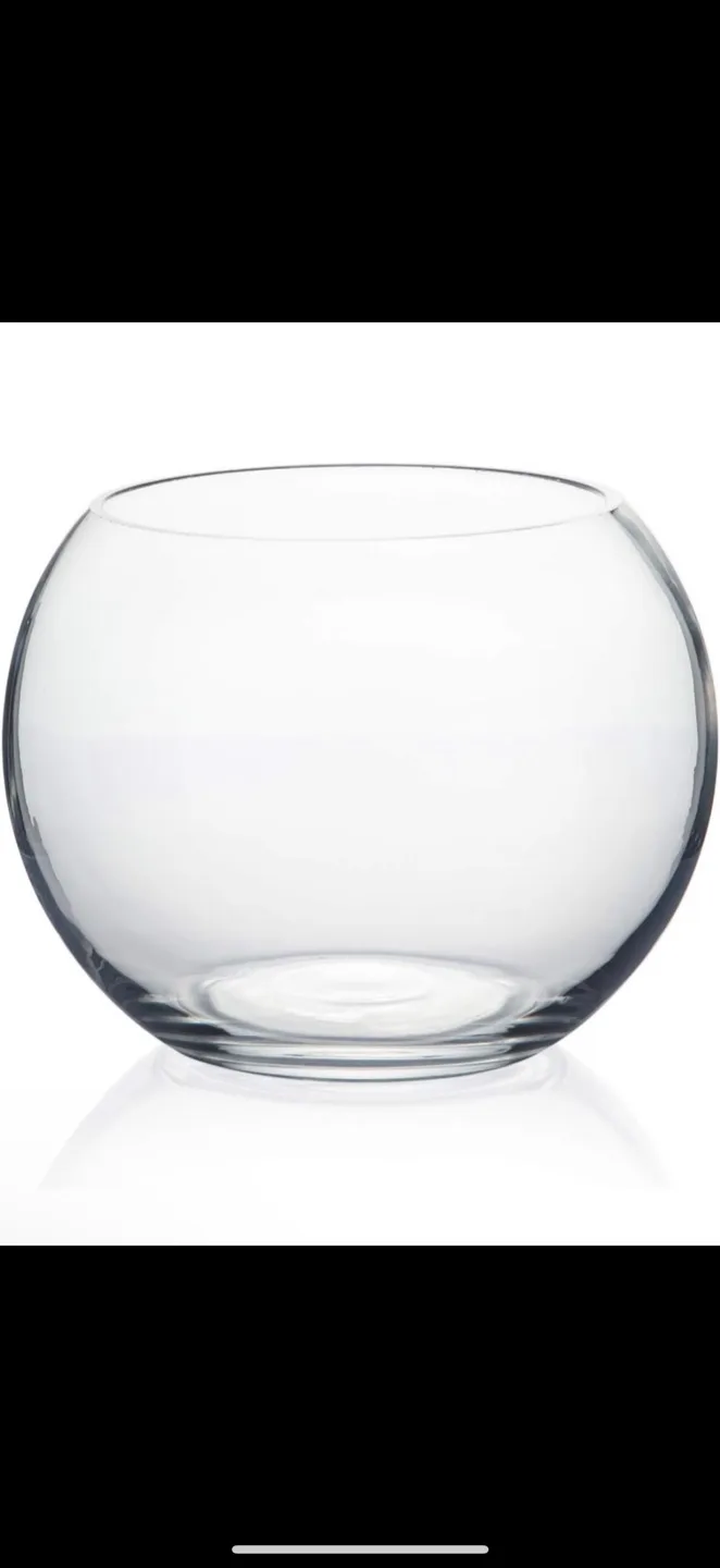 Small Round Glass Fish Bowl Vase, brand new thumbnail