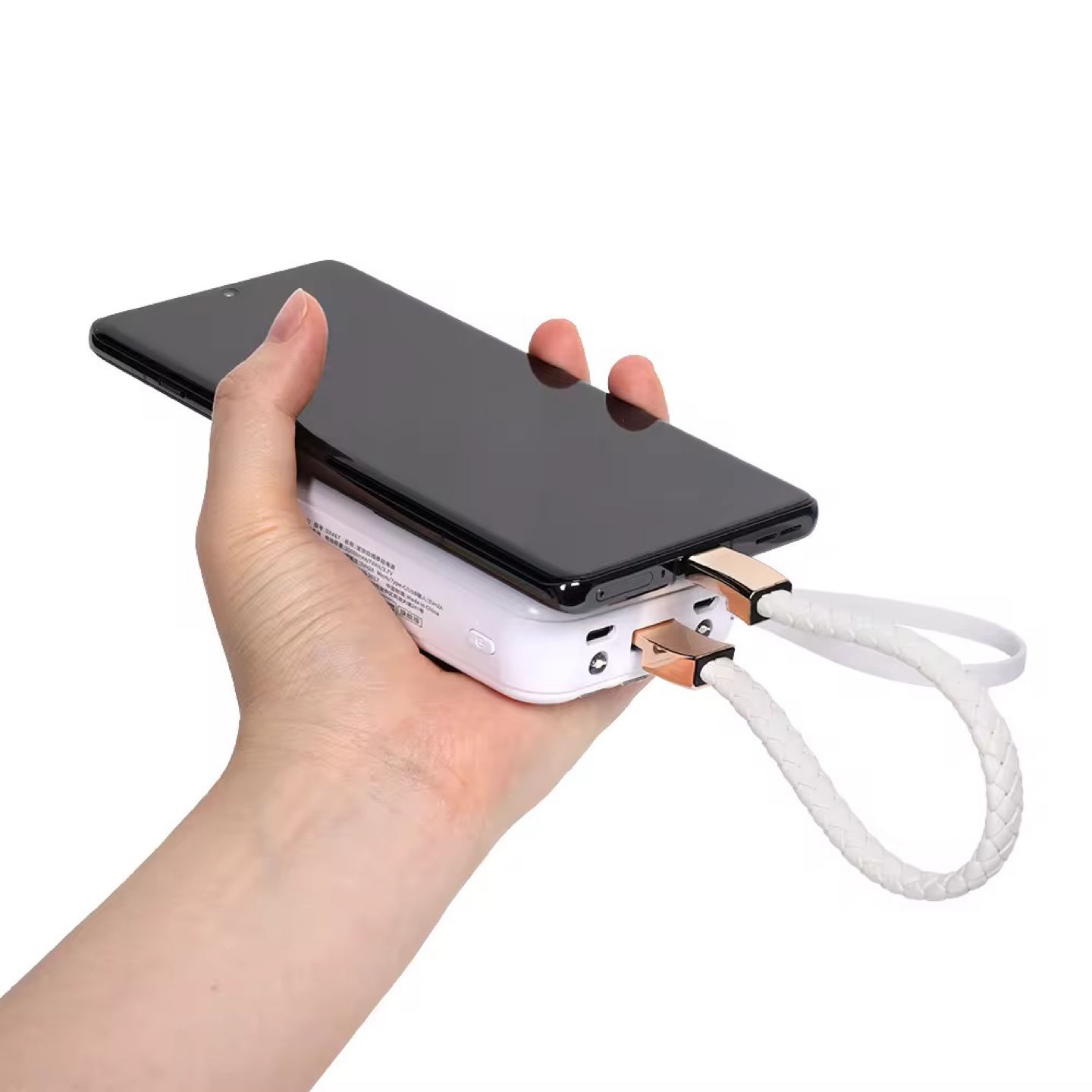 Braided USB Charging Bracelet - Black