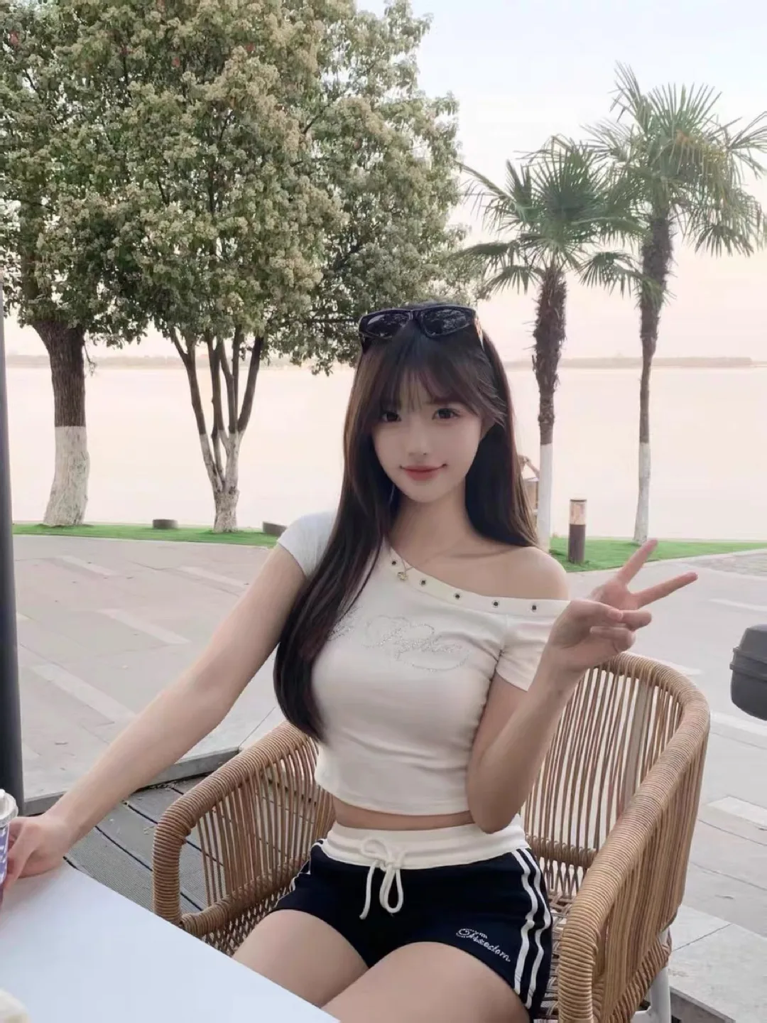 Off Shoulder White Tee thumbnail