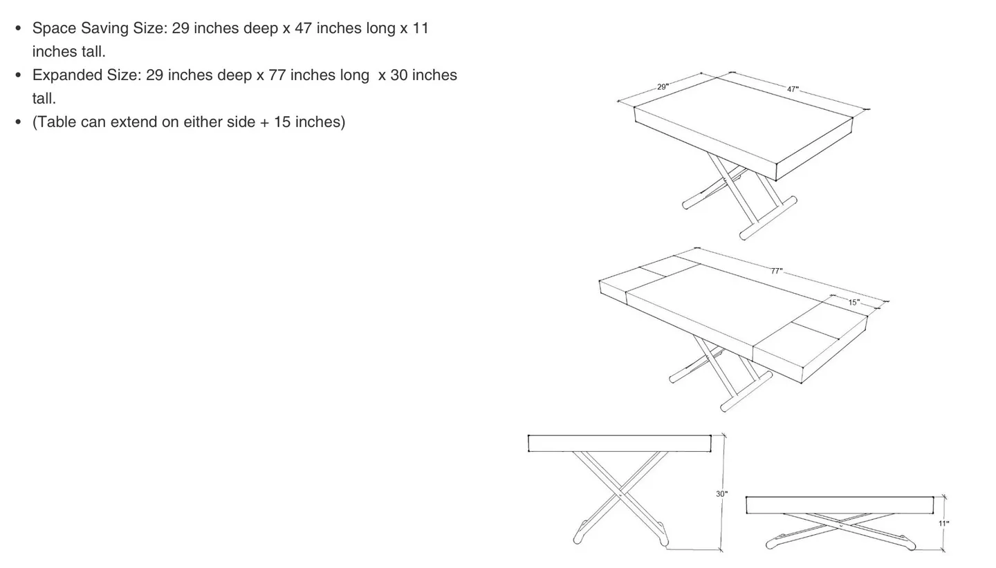 Expandable Convertible Coffee Table to Dinner Table image indicator(5)