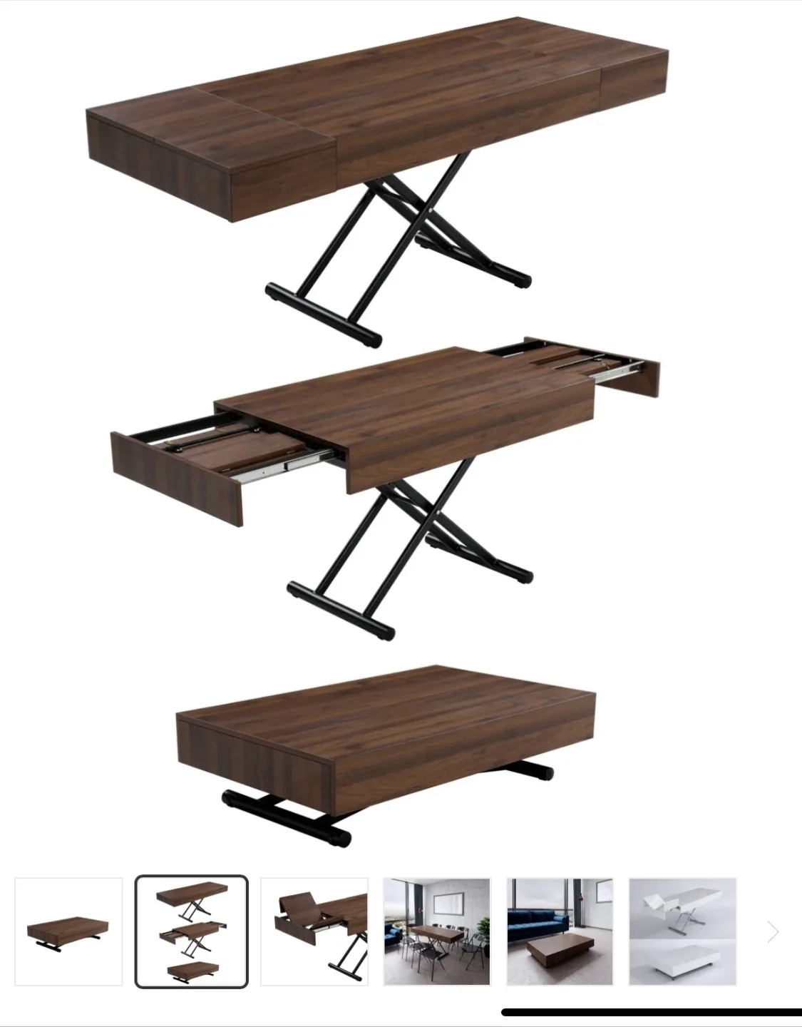 Expandable Convertible Coffee Table to Dinner Table image indicator(2)