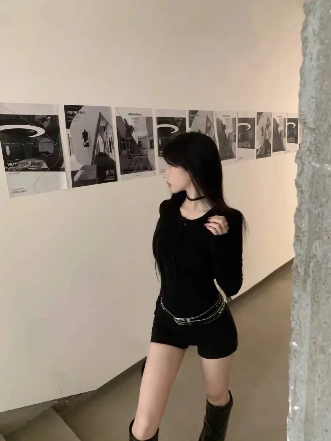 Black Button Up Bodysuit image indicator(6)