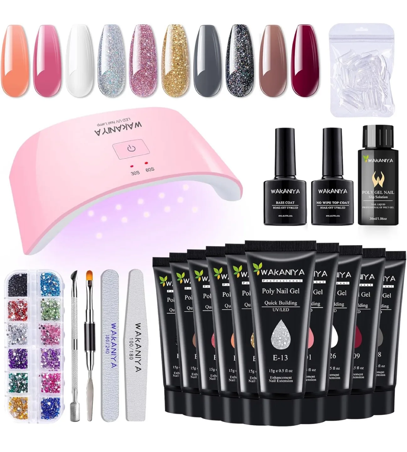 🇨🇦 🍁New Wakaniya LED UV Nail Lamp & Poly Nail Gel Kit thumbnail