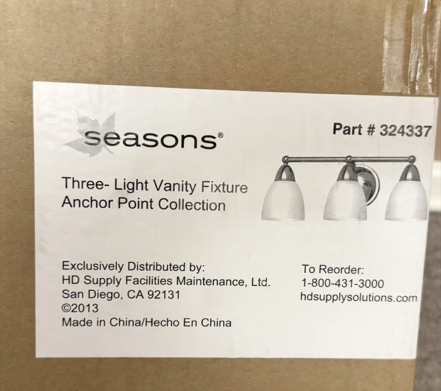 Seasons Anchor Point Collection Three-Light Vanity Fixture - photo 2