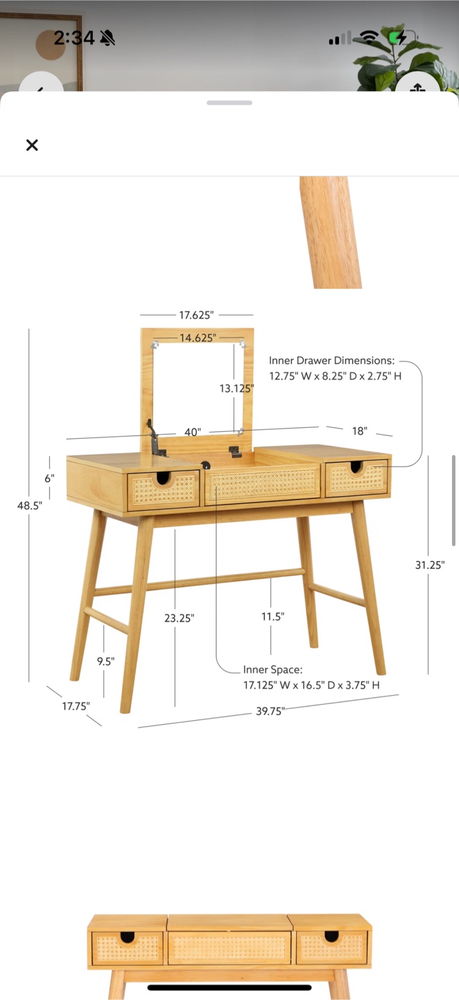 Mid century modern vanity desk - photo 5