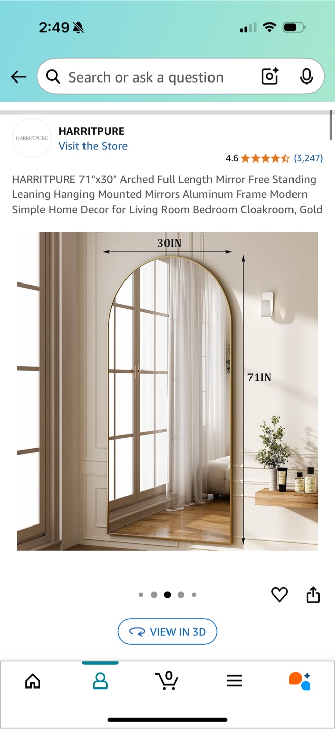 Arched mirror 64x21 - photo 5