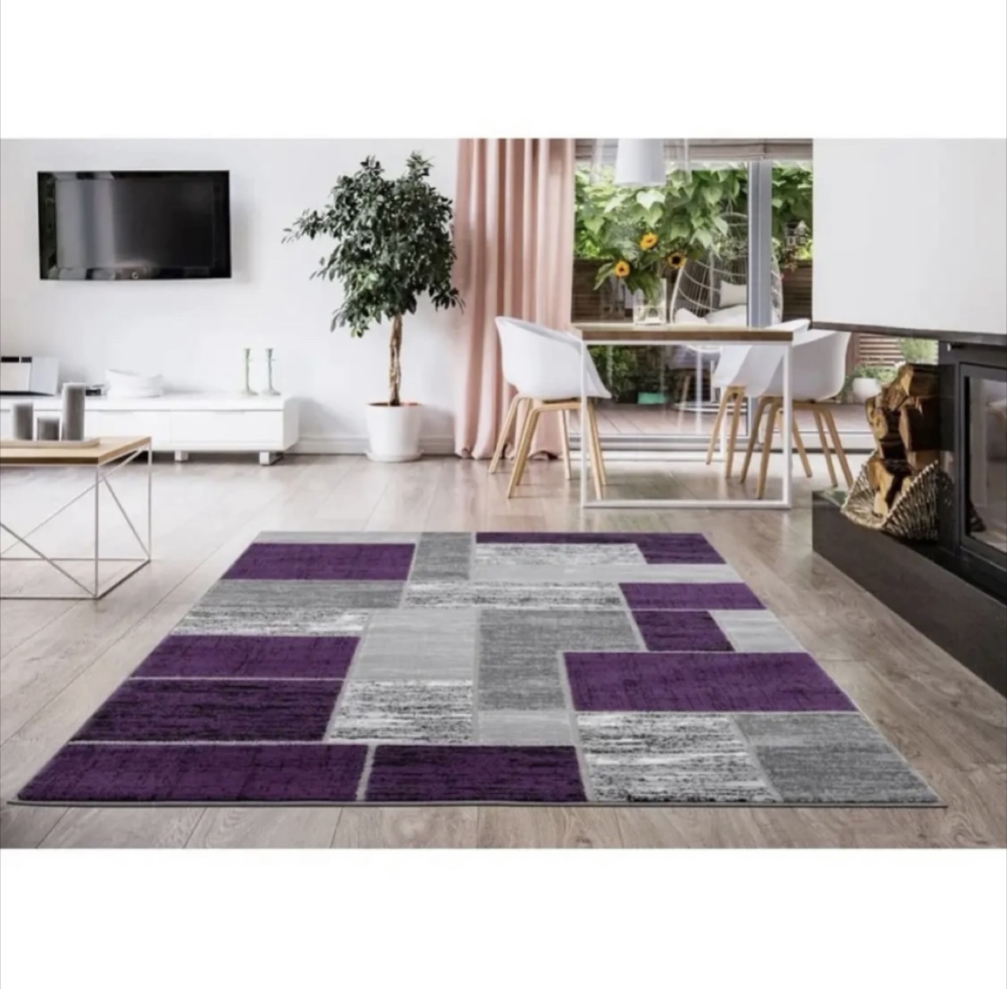 Balderston Geometric Purple Area Rug