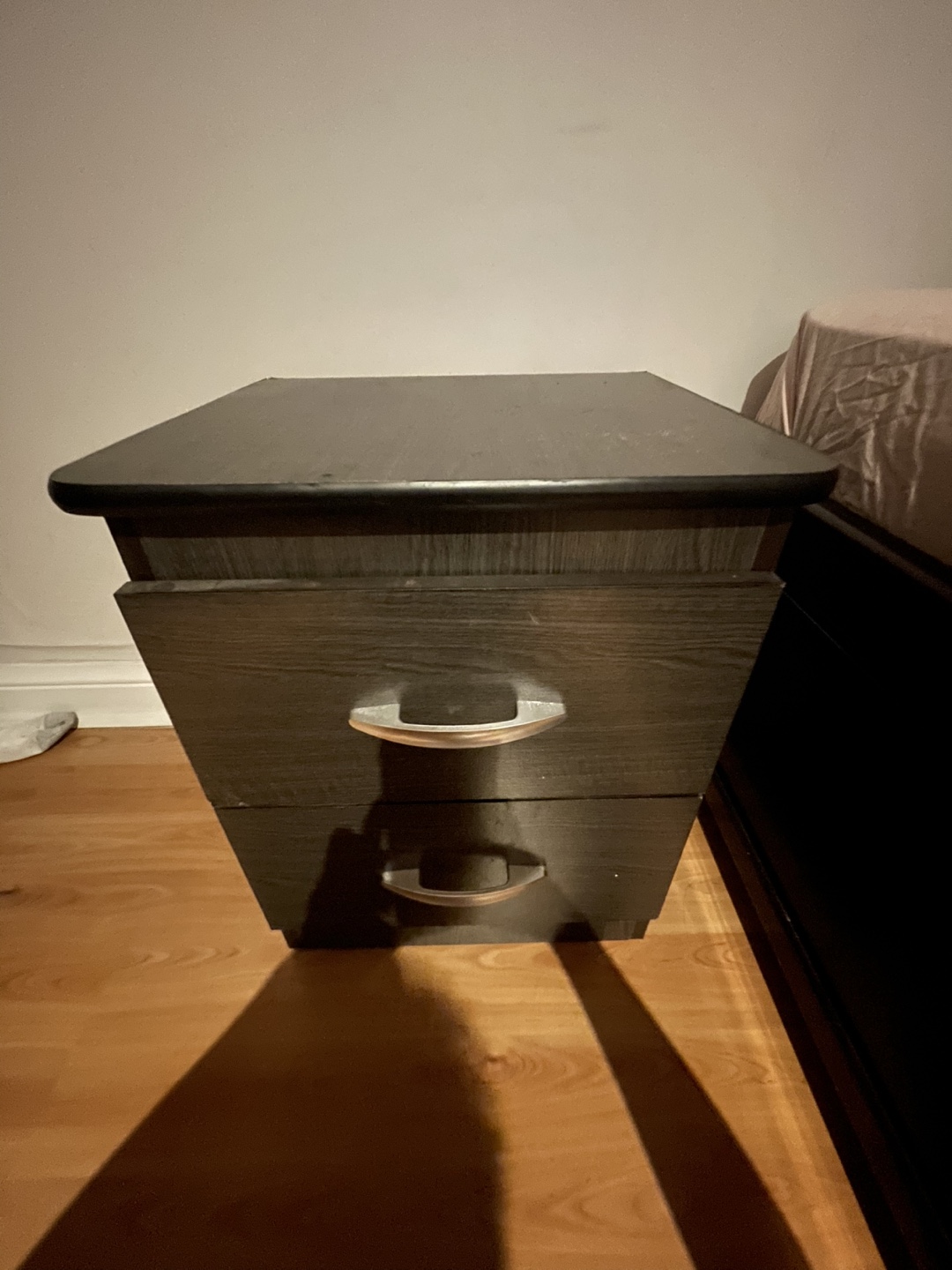Dark Brown 2-Drawer Nightstand - photo 2