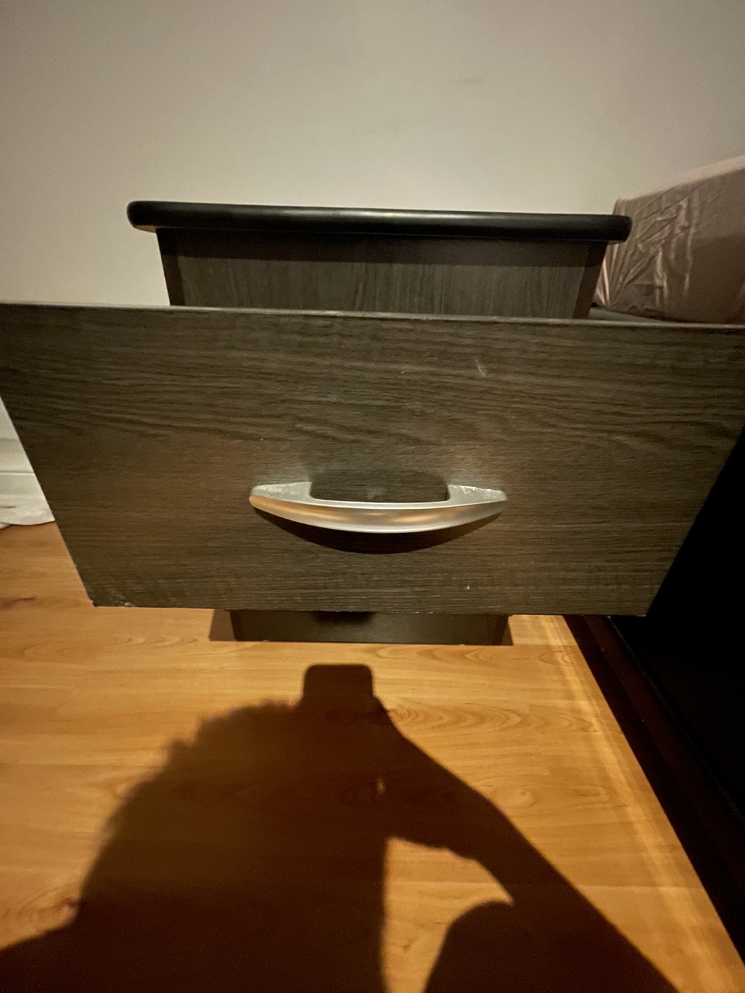 Dark Brown 2-Drawer Nightstand - photo 4