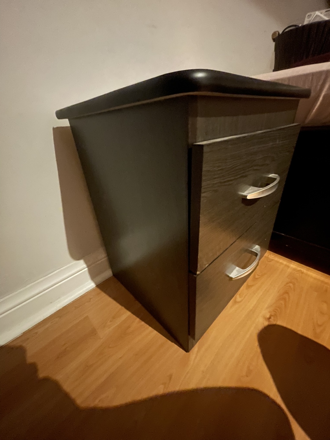 Dark Brown 2-Drawer Nightstand - photo 3