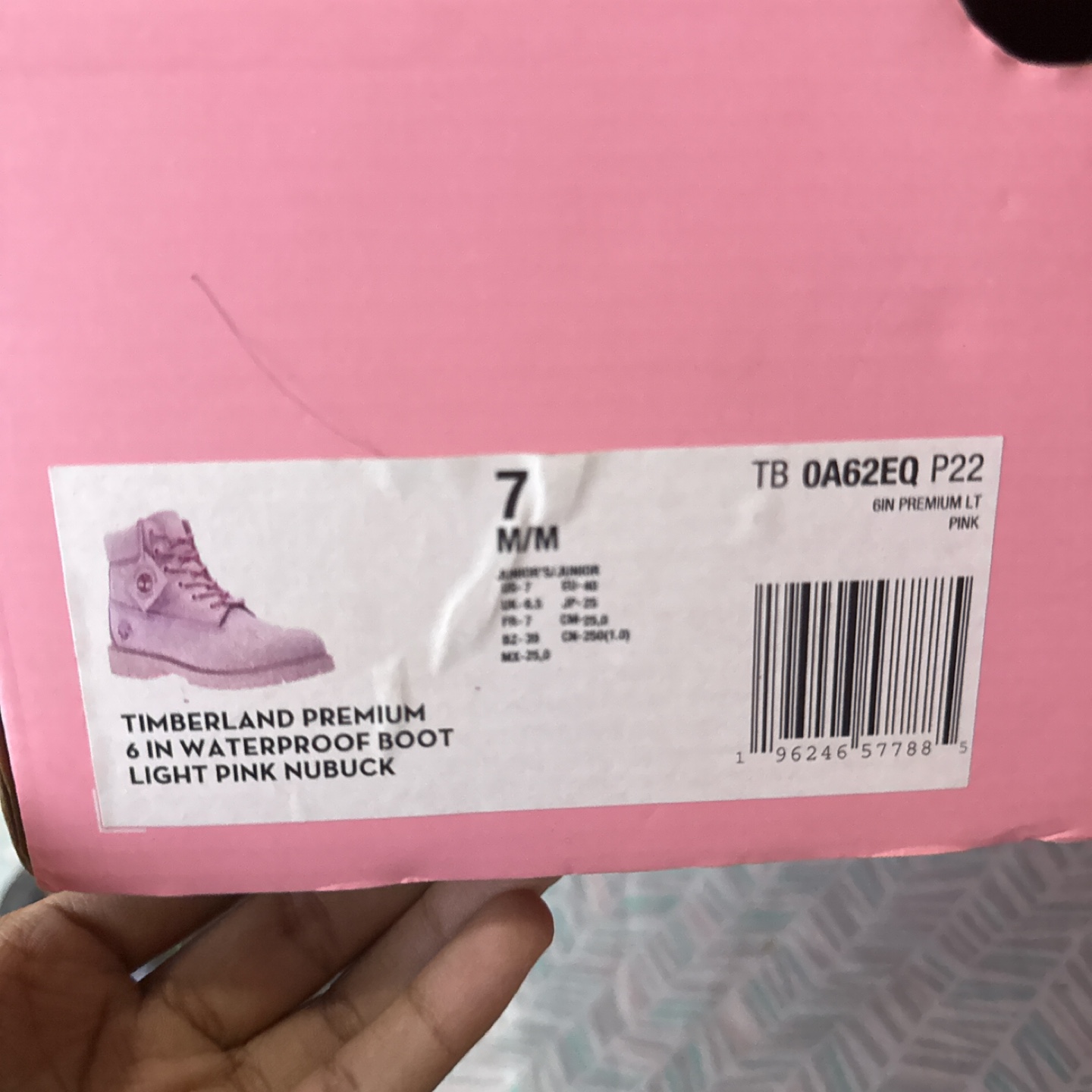 Timberland Premium 6 Inch Waterproof Boots - Light Pink - Size 7 - photo 3