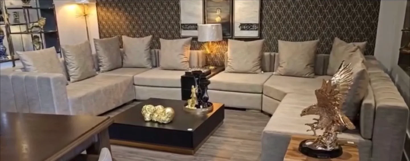 Large Sectional Sofa with Coffee Tables thumbnail