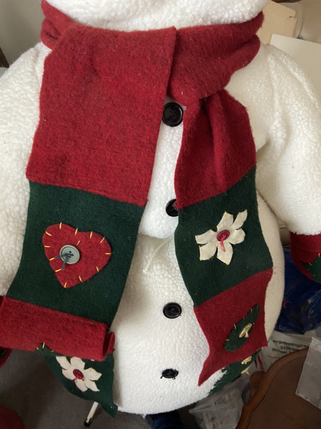Large Plush Snowman Decoration - photo 3