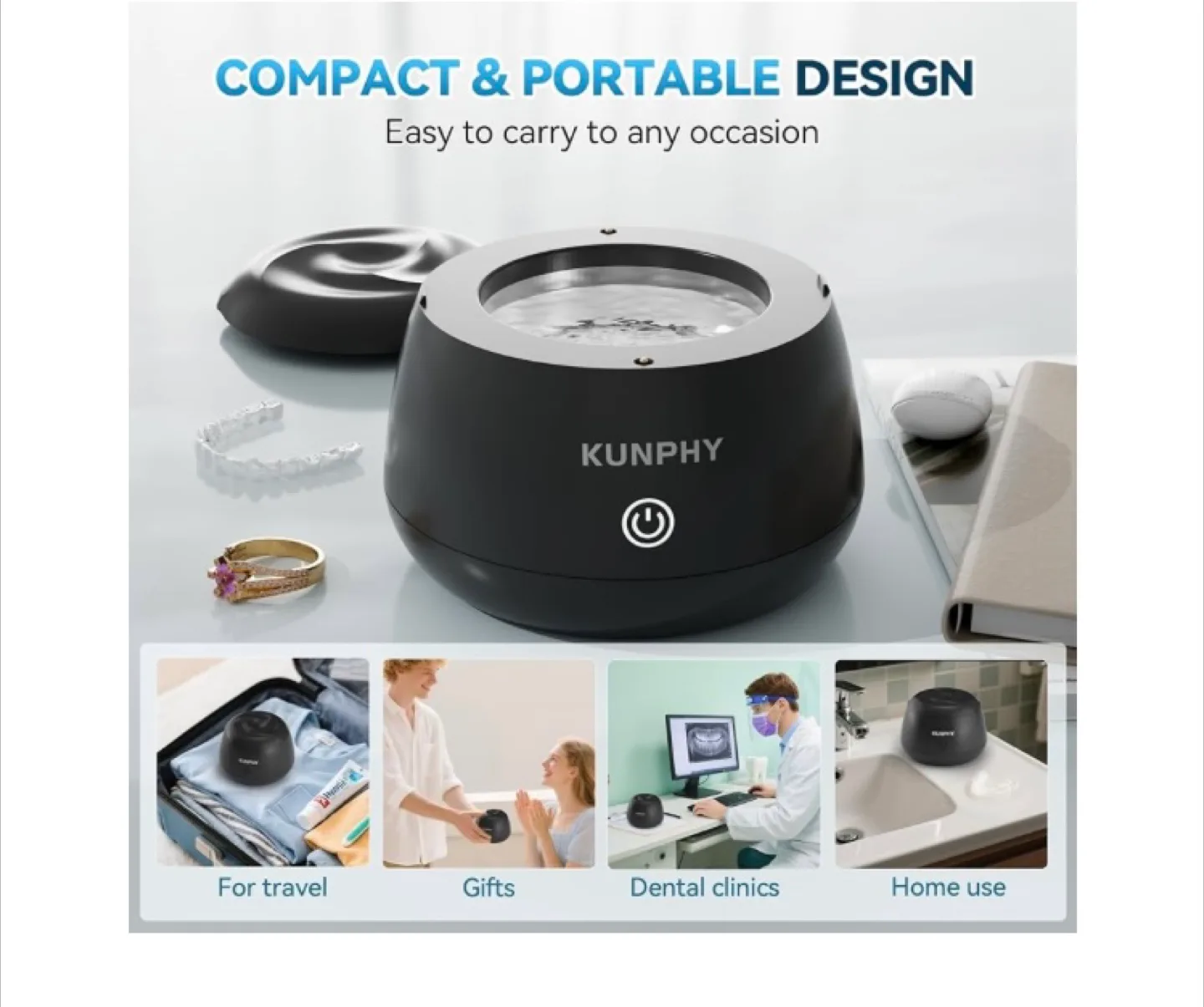 KUNPHY Ultrasonic Waterproof Cleaner image indicator(3)