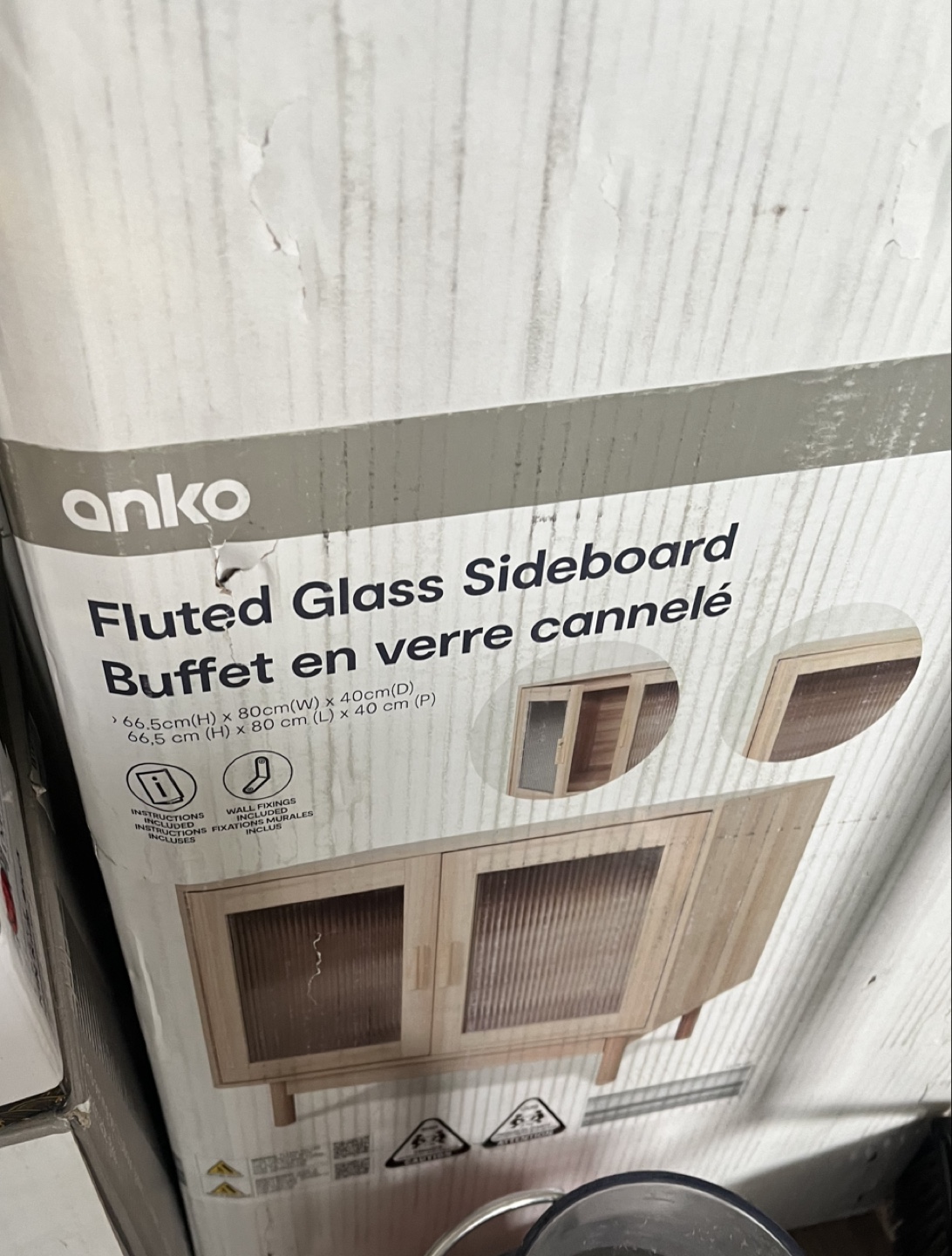 Anko Fluted Glass Sideboard - New in Box!