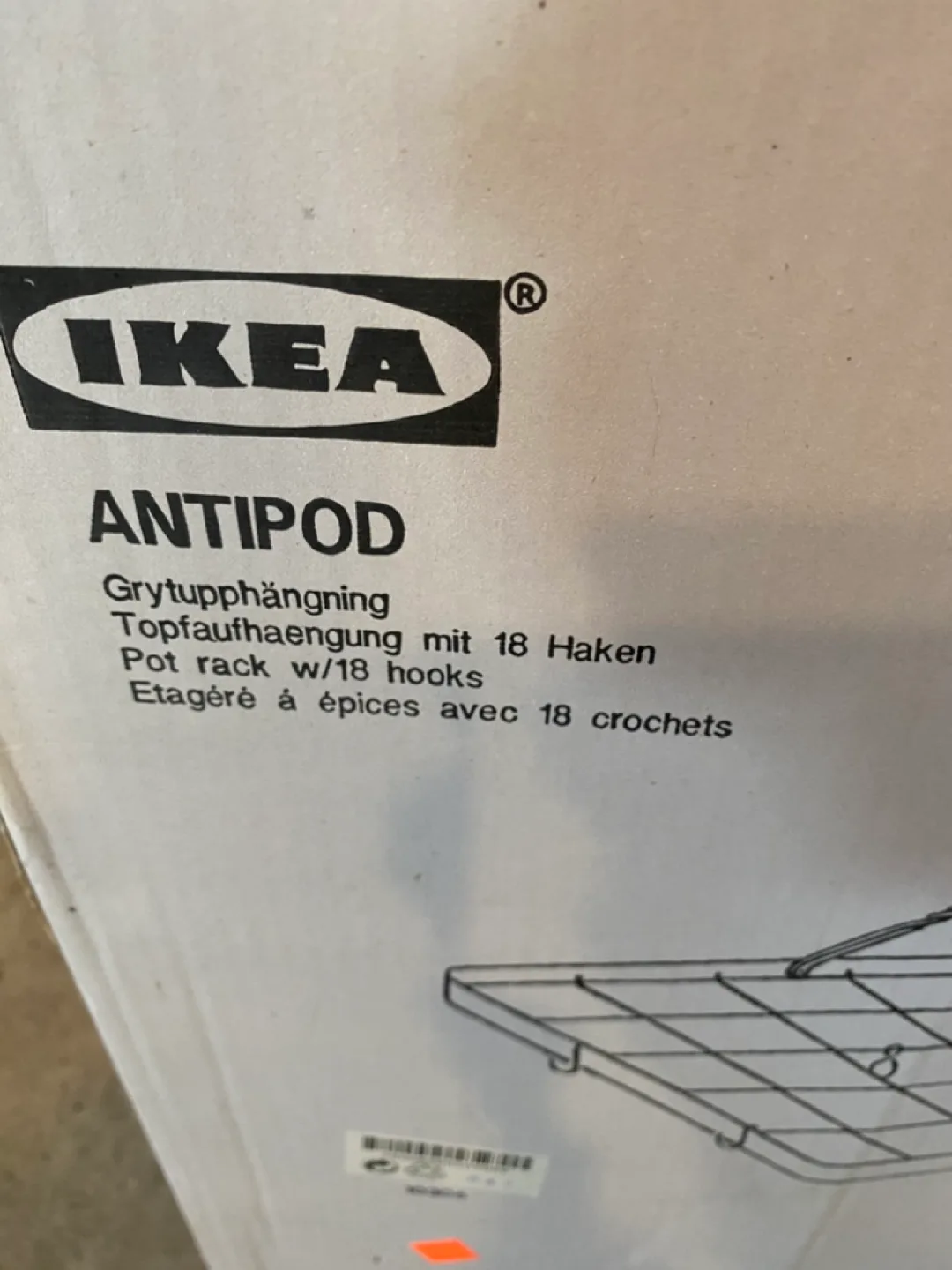 IKEA ANTIPOD Pot Rack w/ 18 Hooks - New in Box thumbnail