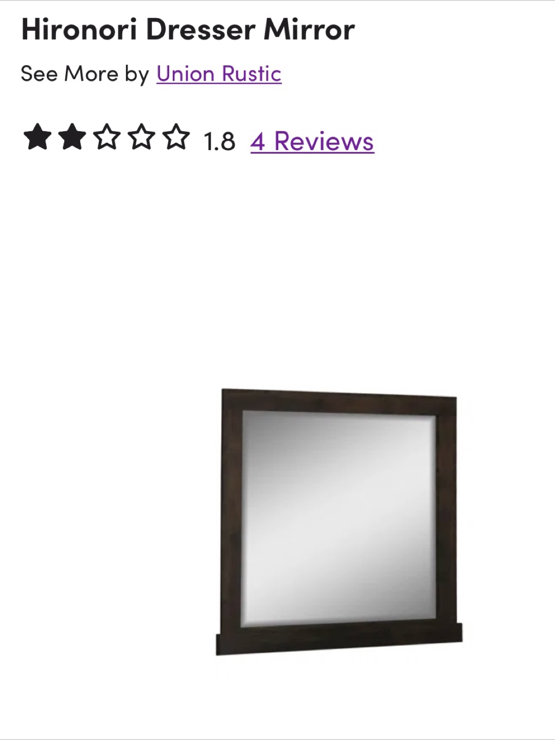 Dresser Mirror - Dark Brown (mirror only)