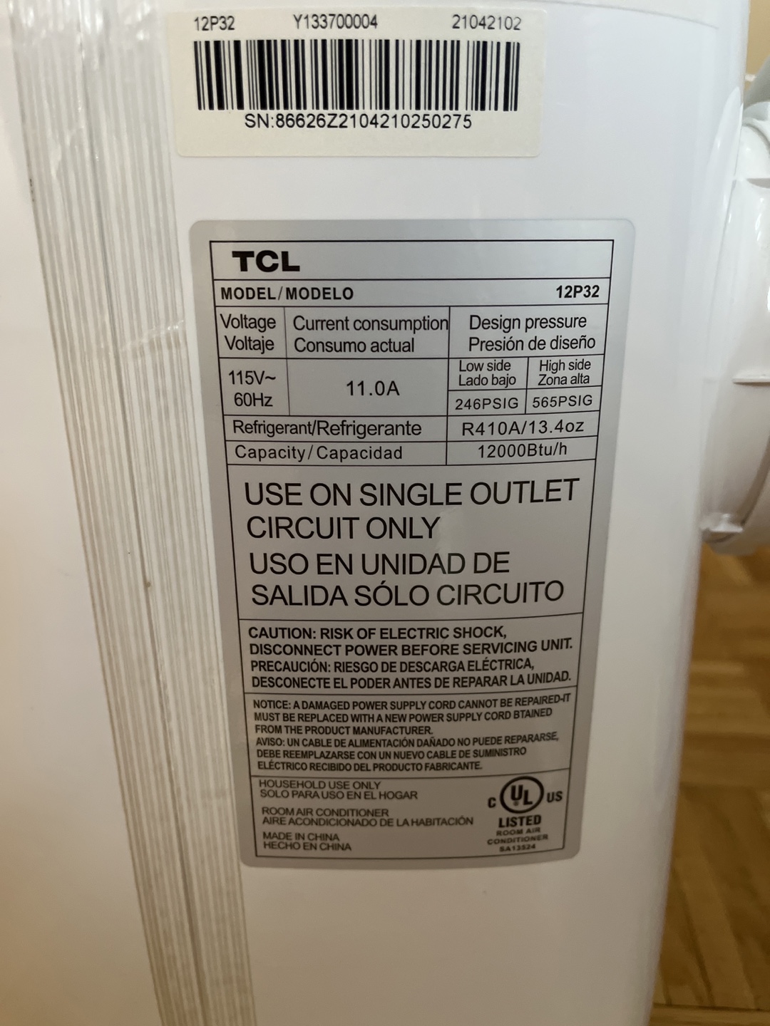 TCL Portable Air Conditioner - 12000 BTU - photo 3