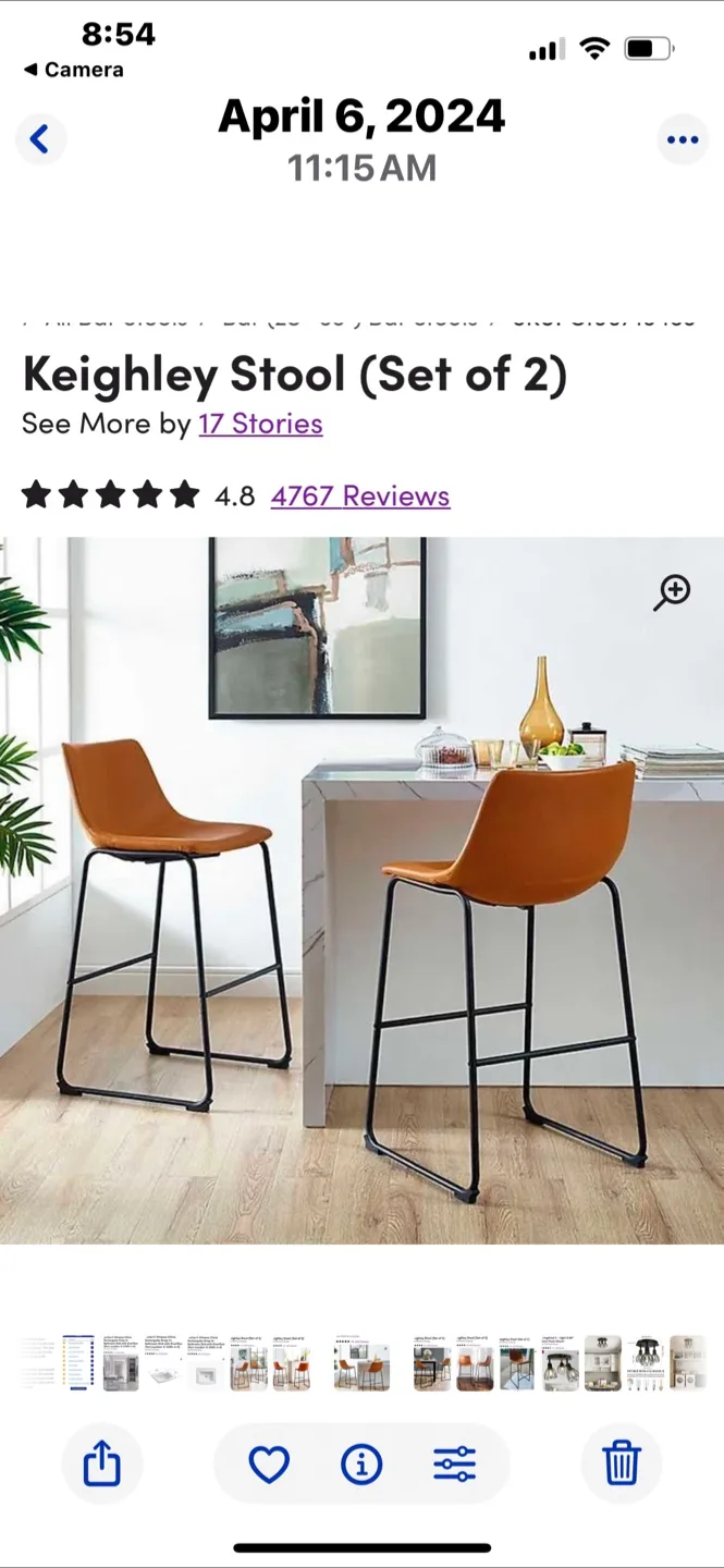 17 Stories Keighley Bar Stools (Set of 2) image indicator(3)