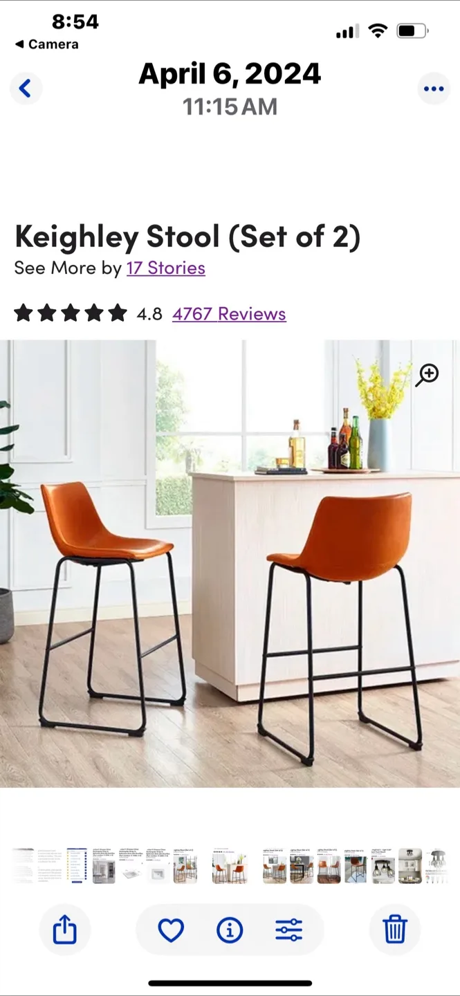 17 Stories Keighley Bar Stools (Set of 2) image indicator(2)