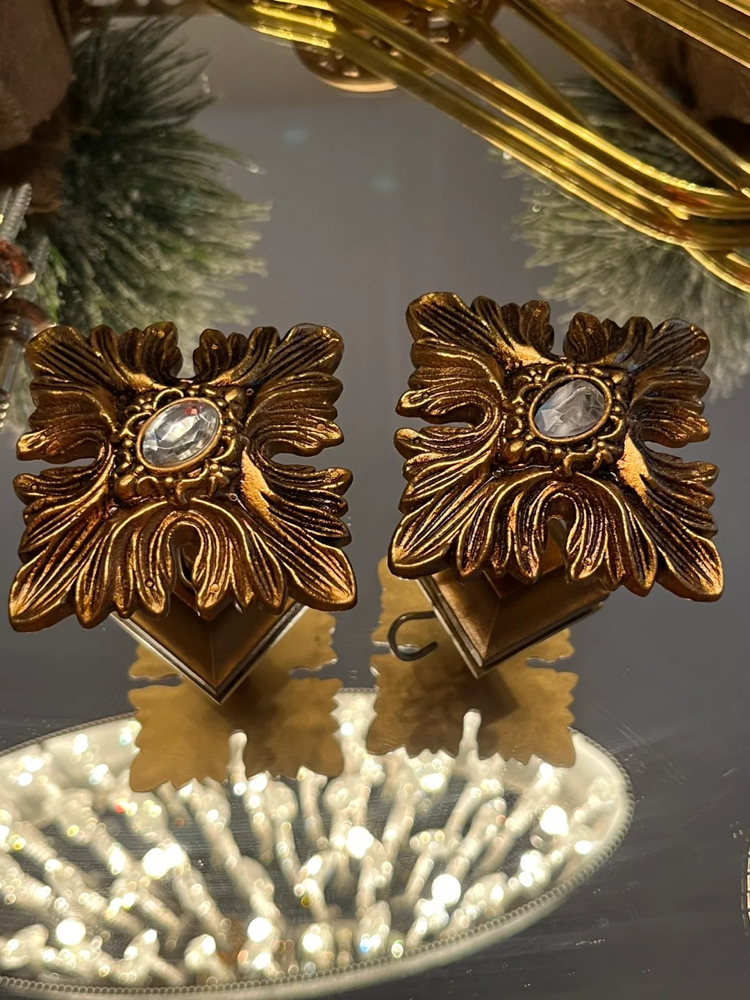 Assorted Gold-Toned Decorative Tiebacks image indicator(2)