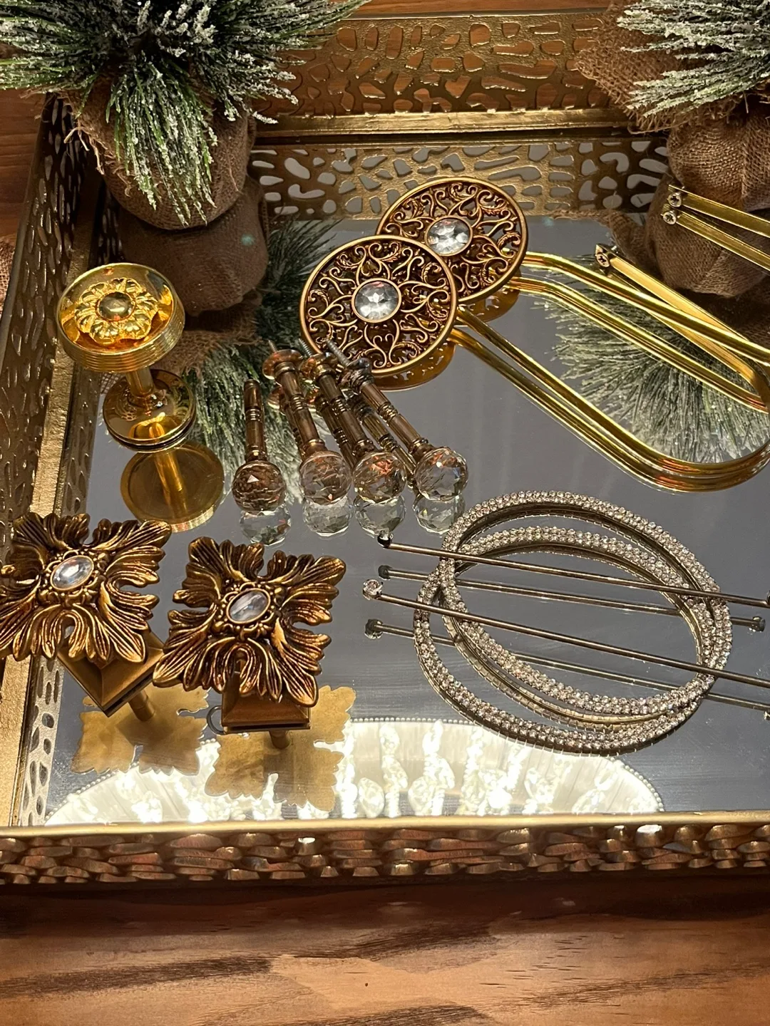 Assorted Gold-Toned Decorative Tiebacks image indicator(6)